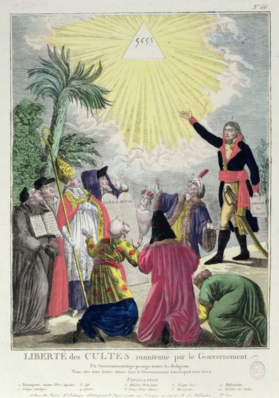 رمزية الكونكورد بين نابليون بونابرت (1769-1821) والبابا بيوس السابع (1742-1823) 1801 (انظر أيضًا 175951) بواسطة المدرسة الفرنسية