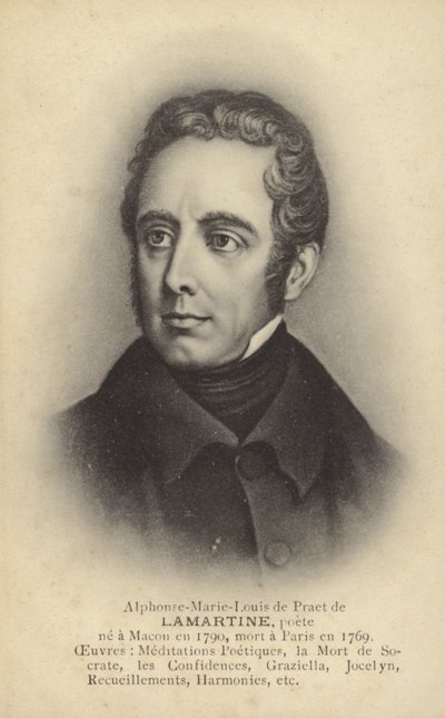 ألفونس دو لامارتين (1790-1869)، كاتب وشاعر وسياسي فرنسي (ليثو) بواسطة المدرسة الفرنسية