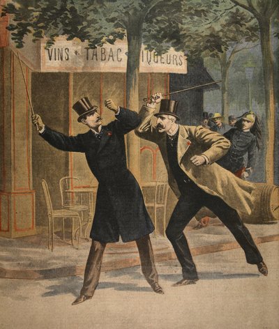 حادثة بين Esterhazy و Picquart ، توضيح من Le Petit Journal: Supplement illustre ، 17 يوليو 1898 بواسطة المدرسة الفرنسية
