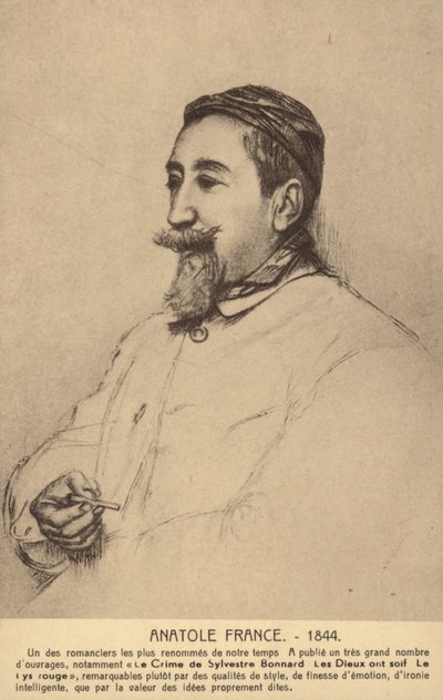 أناتول فرانس (1844-1924)، شاعر وصحفي وروائي فرنسي (ليثو) بواسطة المدرسة الفرنسية