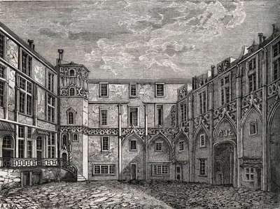 فندق Ancien de la Tromoille ، شارع des Bourdonnais ، باريس (الحي الأول) نقش في "" التاريخ المادي والمدني والأخلاقي لباريس: من العصور التاريخية الأولى إلى الوقت الحاضر "بقلم جاك أنطوان دولور بواسطة المدرسة الفرنسية