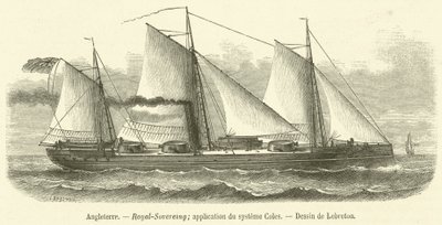 Angleterre, Royal-Sovereing, application du systeme Coles (engraving) بواسطة المدرسة الفرنسية