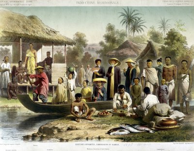 أزياء أناميت ، كمبودية وسيامية ، v 1870 بواسطة المدرسة الفرنسية