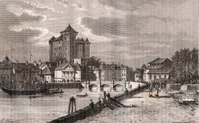 Annecy - Auvergne-Rhone-Alpes - نقش في "فرنسا اللامعة: الجغرافيا والتاريخ والإدارة الإحصائية" بواسطة VA Malt-Brown. 1884 بواسطة المدرسة الفرنسية