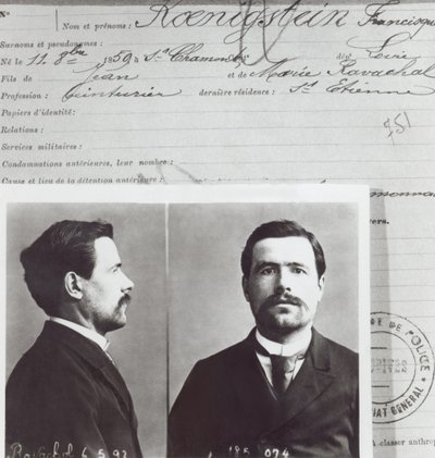 شكل الأنثروبومترية لفرنسوا كلوديوس كونيجشتاين ، ما يسمى رافاشول (1859-92) ، بواسطة المدرسة الفرنسية