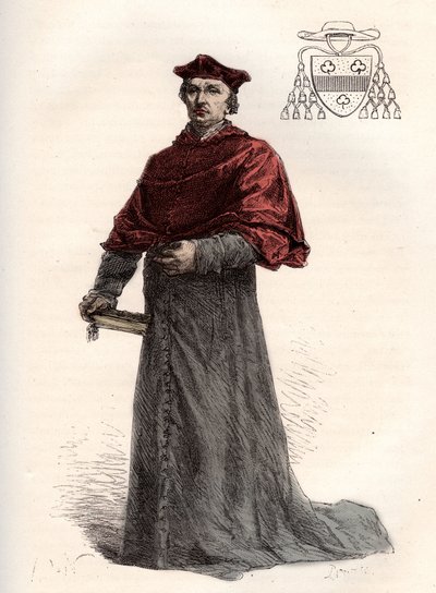 أنطوان دوبرات ، الكاردينال الفرنسي ليجات (1463-1535) - الكاردينال أنطوان دوبرات (1463-1535) - نقش من "" تاريخ فرنسا الذي روى لأحفادي "" - بقلم فرانسوا غيزو - 1872-1876 بواسطة المدرسة الفرنسية