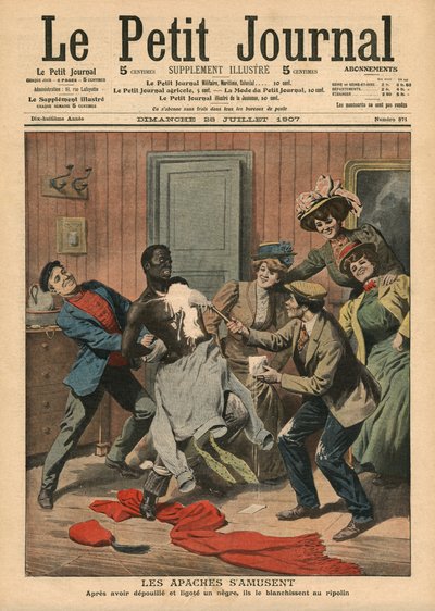 أباتشي يلهون ، توضيح من `` Le Petit Journal &39;&39; ، ملحق illustre ، 28 يوليو 1907 بواسطة المدرسة الفرنسية