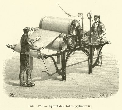 Appret يعطي etoffe ، Cylindreur (نقش) بواسطة المدرسة الفرنسية