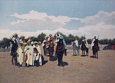 أسرى عرب: قافلة من الأسرى العرب تم اقتيادها أمام الأغا تحت حراسة دايروس بقيادة سباهي- في "الألبوم العسكري" - Spahis بواسطة المدرسة الفرنسية