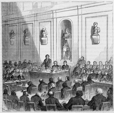 Arago announces the discovery of Daguerre, in the public session of the Academy of Sciences of August 10 بواسطة المدرسة الفرنسية