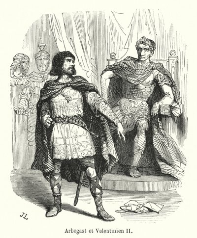 Arbogast et Valentinien II (نقش) بواسطة المدرسة الفرنسية