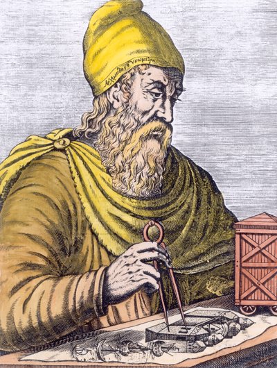 أرخميدس (287-212 قبل الميلاد) (تلوين لاحق) بواسطة المدرسة الفرنسية