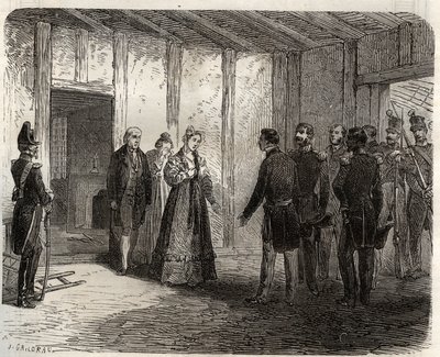 اعتقال دوقة بيري (1798-1870 ماري كارولين دي بوربون-صقلية) في نانت في 7 نوفمبر بواسطة المدرسة الفرنسية