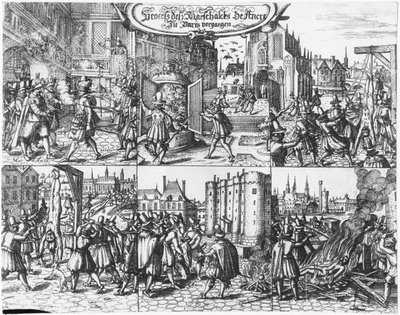 اعتقال ومحاكمة وتعذيب كونسينو كونسيني وماركيز ومارشال من Ancre في 24 أبريل 1617 بواسطة المدرسة الفرنسية