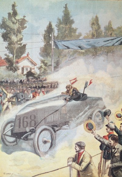 الوصول إلى بوردو الفائز بسباق باريس لسباق مدريد ، من لو بيتيت جورنال ، 1903 بواسطة المدرسة الفرنسية
