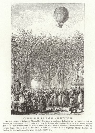 صعود Montgolfier Brothers Aerostatic Globe ، باريس ، 1 ديسمبر 1783 بواسطة المدرسة الفرنسية