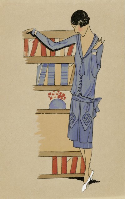 "في المنزل"، من الأزياء الباريسية، طبعة عام 1925 (طبعة بوشوار) بواسطة المدرسة الفرنسية