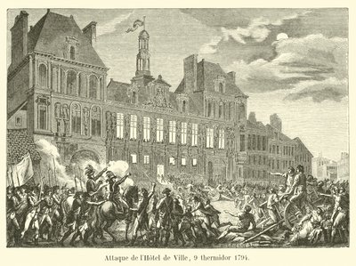 الهجوم على قاعة المدينة ، 9 ثيرميدور 1794 بواسطة المدرسة الفرنسية