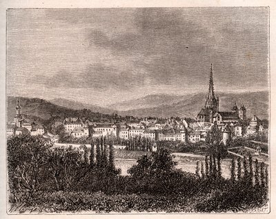 Autun - قسم Saone-et-Loire - نقش في "فرنسا اللامعة: الجغرافيا والتاريخ والإدارة الإحصائية" بقلم VA Malt-Brown. 1884 بواسطة المدرسة الفرنسية