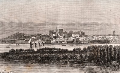 أفينيون في فوكلوز - نقش في "La France illustrie: الجغرافيا والتاريخ وإحصاء الإدارة" بقلم VA Malt-Brown. 1884 بواسطة المدرسة الفرنسية