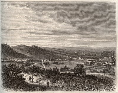 Ay et la montagne de Reims - قسم مارن - نقش في "La France illustree: الجغرافيا والتاريخ والإدارة الإحصائية" بقلم V.A. الشعير براون. 1884 بواسطة المدرسة الفرنسية