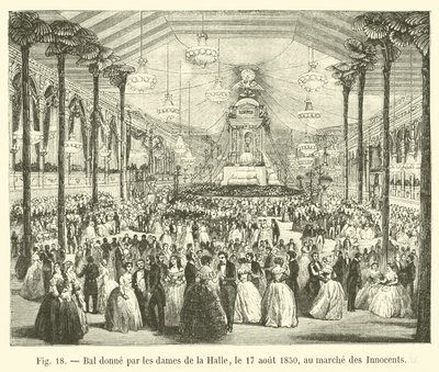 الكرة التي قدمتها سيدات Halle في 17 أغسطس 1850 في Marche des Innocents بواسطة المدرسة الفرنسية