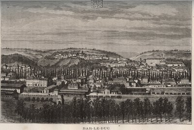 Bar-le-Duc (Bar le Duc) - قسم Meuse - نقش في "La France illustree: الجغرافيا والتاريخ والإدارة الإحصائية" بواسطة VA Malt-Brown. 1884 بواسطة المدرسة الفرنسية