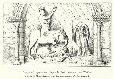 Bas-relief representant Pepin le Bref vainqueur de Waifer (engraving) بواسطة المدرسة الفرنسية