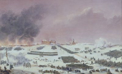 معركة إيلاو ، 1807 (ألوان مائية) بواسطة المدرسة الفرنسية