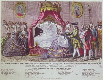 ولادة جراند دوفين ، لويس جوزيف (1781-1789) (نقش الألوان) بواسطة المدرسة الفرنسية