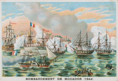قصف موكادور ، المغرب ، من قبل الفرنسيين ، 1844 بواسطة المدرسة الفرنسية