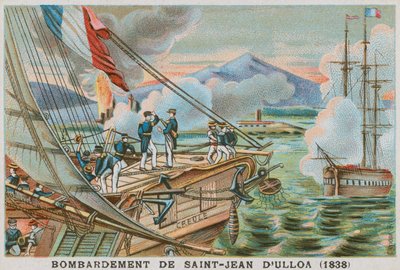 قصف سان خوان دي أولوا ، المكسيك ، من قبل الفرنسيين ، 1838 بواسطة المدرسة الفرنسية