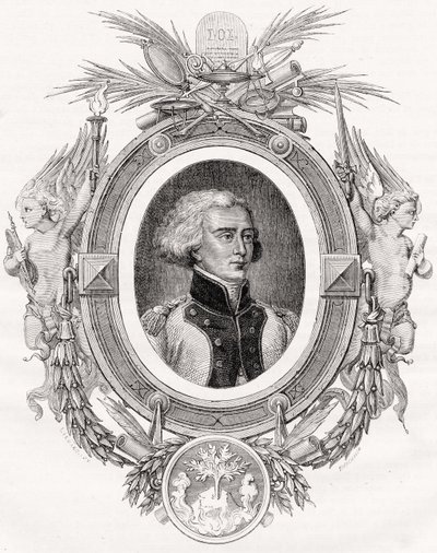 Bon-Adrien Jeannot de Moncey ، دوق Conegliano ، منقوش بواسطة Pannemaker-Ligny بعد Linard ، من "Histoire de la Revolution Française" بواسطة Louis Blanc (1811-1882) بواسطة المدرسة الفرنسية