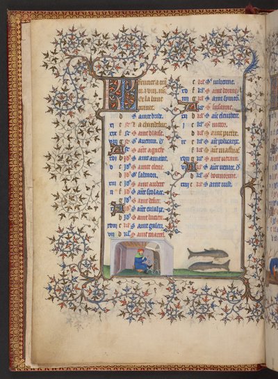 كتاب الصلوات ، إضافة MS 32454 f.2v ، فرنسا بواسطة المدرسة الفرنسية