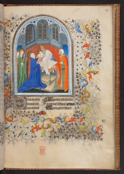 كتاب الصلوات ، إضافة MS 32454 f.38r ، فرنسا بواسطة المدرسة الفرنسية