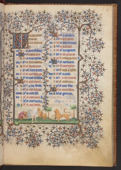 كتاب الصلوات ، إضافة MS 32454 f.5r ، فرنسا بواسطة المدرسة الفرنسية