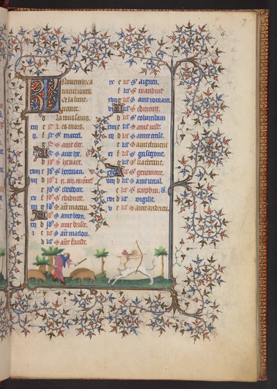 كتاب الصلوات ، إضافة MS 32454 f.7r ، فرنسا بواسطة المدرسة الفرنسية