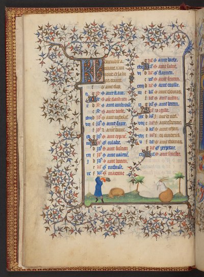 كتاب الصلوات ، إضافة MS 32454 f.7v ، فرنسا بواسطة المدرسة الفرنسية
