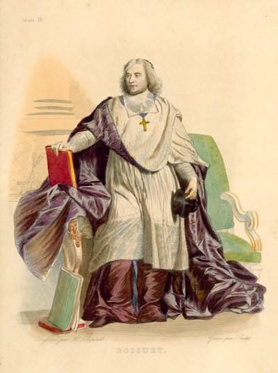 Bossuet (coloured engraving) بواسطة المدرسة الفرنسية