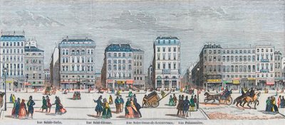 Boulevard Poissonniere - شارع القديس باربي - شارع Saint Etienne - شارع notre dame de Reouvrance - Rue Poissonniere - نقش في "Tableau-de-Paris" بواسطة Edmond Texier 1852 بواسطة المدرسة الفرنسية