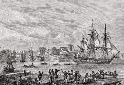 بريست في 1791 ، منقوش بواسطة Le Breton ، من "Histoire de la Revolution Française" بواسطة Louis Blanc (1811-1882) بواسطة المدرسة الفرنسية