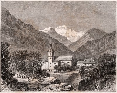 Brides-les-Bains (Brides les Bains) - سافوا - نقش في "فرنسا مصورة: الجغرافيا والتاريخ والإدارة الإحصائية" بقلم VA Malt-Brown. 1884 بواسطة المدرسة الفرنسية