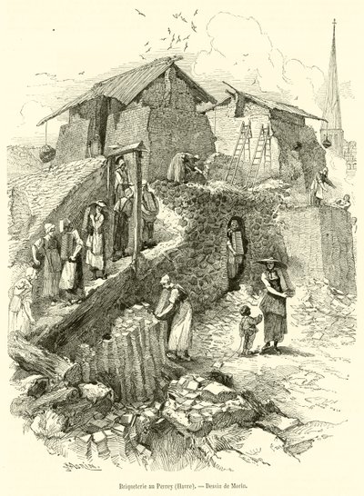 Briqueterie au Perrey, Havre (engraving) بواسطة المدرسة الفرنسية