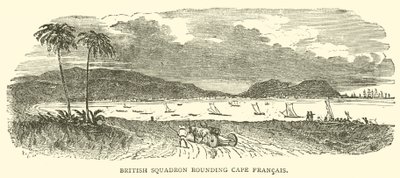 British Squadron rounding Cape Francais (engraving) بواسطة المدرسة الفرنسية
