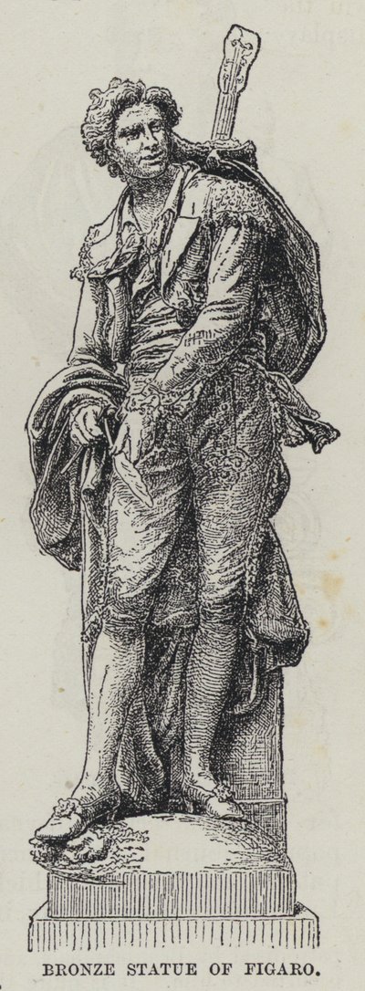 Bronze Statue of Figaro (engraving) بواسطة المدرسة الفرنسية