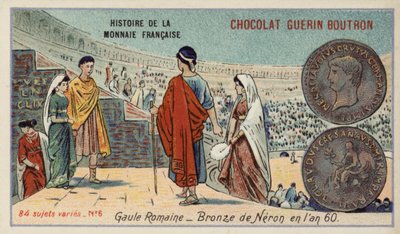 عملة برونزية من Nero ، Roman Gaul ، 60 (Chromolitho) بواسطة المدرسة الفرنسية