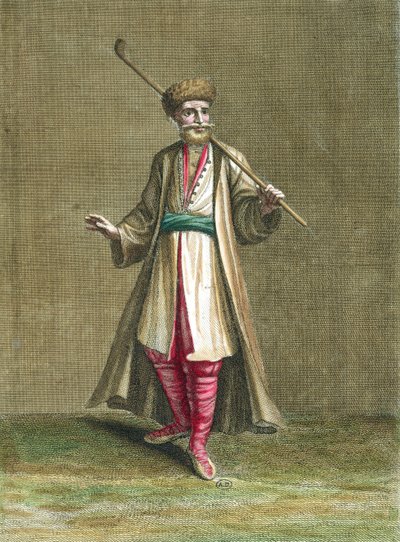 الزي البلغاري ، رسم توضيحي من مجموعة أزياء بلاد الشام ، 1707-8 بواسطة المدرسة الفرنسية