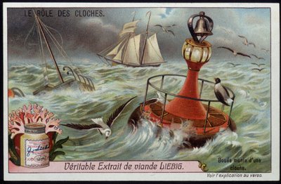 Buoy with bell to warn boats - Liebig chromo بواسطة المدرسة الفرنسية