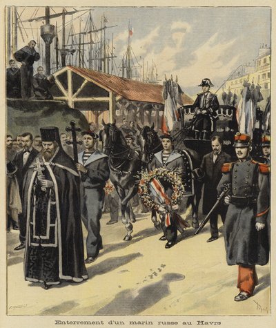 دفن بحار روسي في لوهافر ، فرنسا ، 1897 بواسطة المدرسة الفرنسية