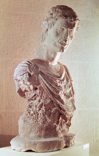 تمثال نصفي للإمبراطور فريدريك الثاني (1194-1250) (الحجر الجيري) بواسطة المدرسة الفرنسية